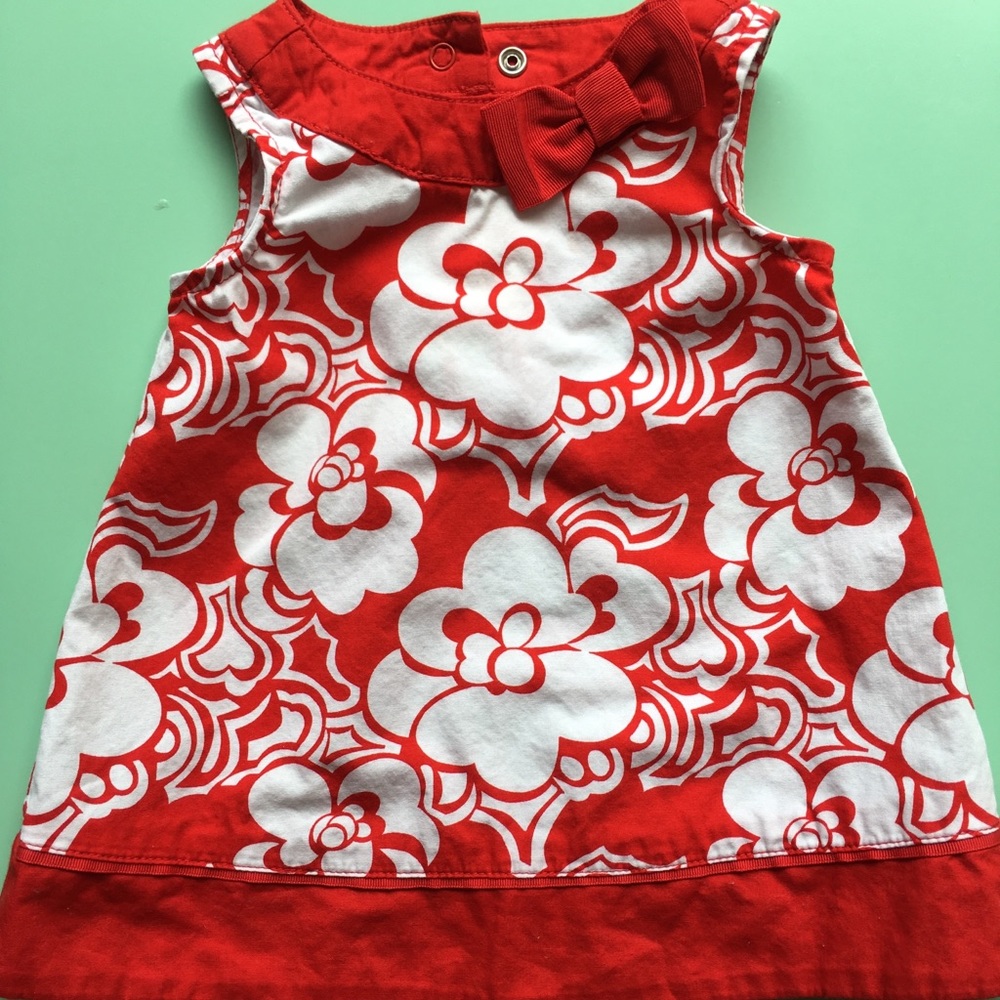 Gymboree red floral dress 0-3 mos